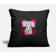 Elephant T-Shirt - Valentine's Day Cute Romantic Black Pillow